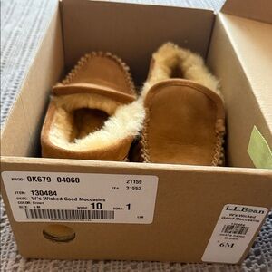 LL Bean Women's Brown Moccasins with Plush Lining
